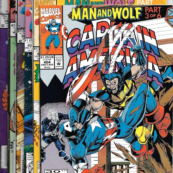 Captain America 402-404 342 365 366! Cap Wolf! Wolverine vs Captain America! Serpent Society! Viper! Sub-Mariner! Red Skull! Crossbones!