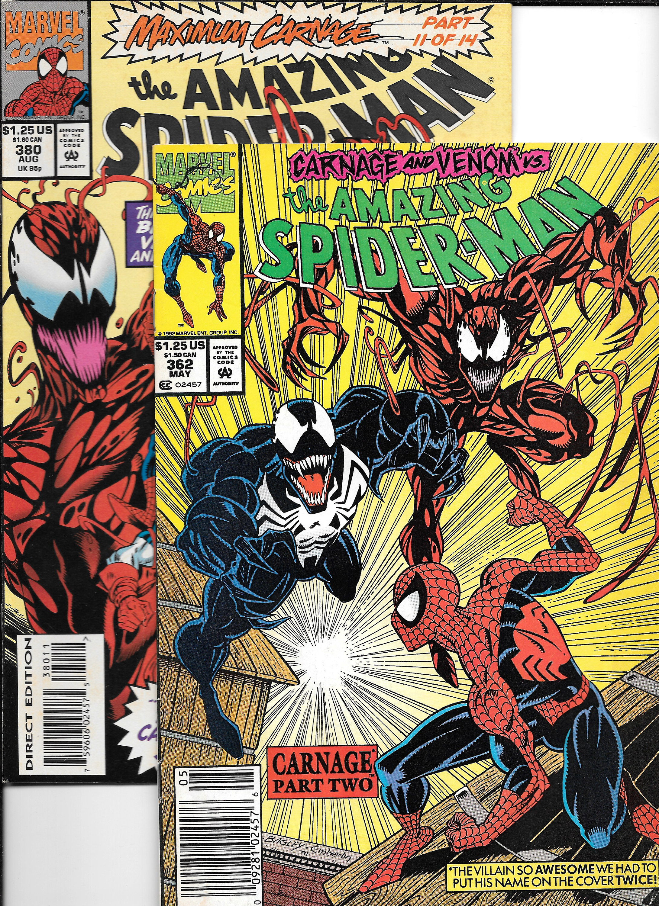 Amazing Spider-man 362 and 380 2nd Carnage Venom Carnage - Etsy India