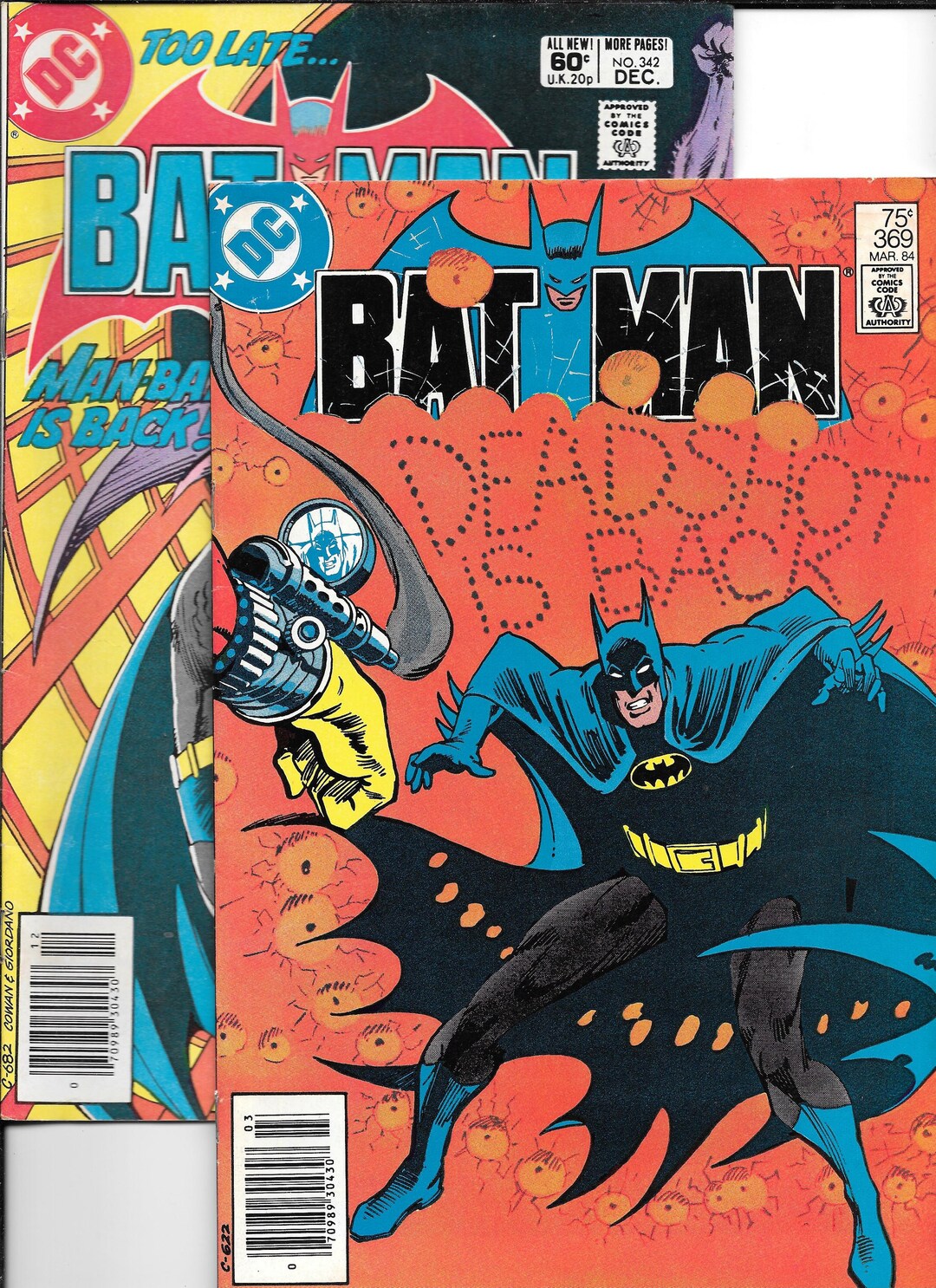 Batman #342 and #369! 2 Comic Books! Man-bat! Deadshot! Batman and ...
