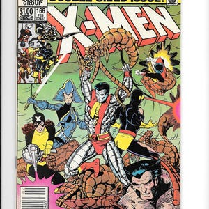 X-Men #166! 1983! Wolverine! Storm! Cyclops! Kitty Pryde! Nightcrawler! 1st Lockheed the Dragon! Shi&#39;ar Empire! X-Men vs Brood! Key Comic!