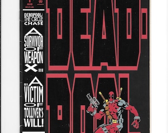 May include: A Marvel Comics Deadpool issue number 1 comic book titled The Circle Chase. The cover features large red text reading DEADPOOL on a black background, with an illustration of the character Deadpool holding a gun and swords.