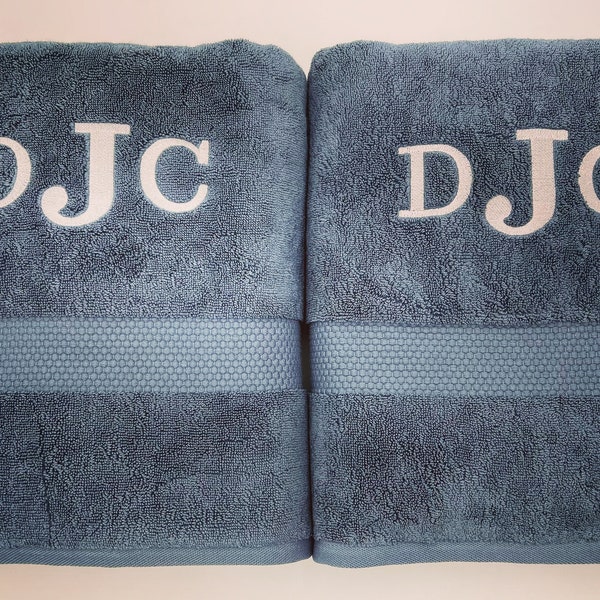 Personalized 3 Piece Attelia Towel Sets, Embroidered Bath Towels, Hand Towels, Wash Cloths, Home Goods, Made in Turkey, 800 GSM