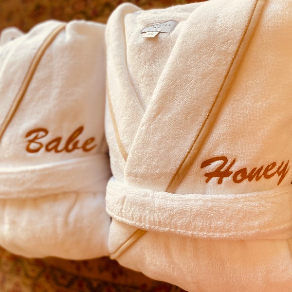 Personalized Plush Bathrobes for Couples Etsy