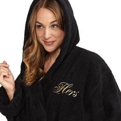 Personalized Hooded Turkish Terry Bath Robe Monogrammed Etsy