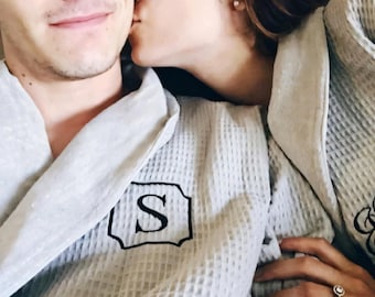 Personalized, Custom Gifts for Him, Men's Robe, 100% Cotton Waffle/Terry Spa Robe, Parador Luxury Men's Bathwear | Made in Turkey