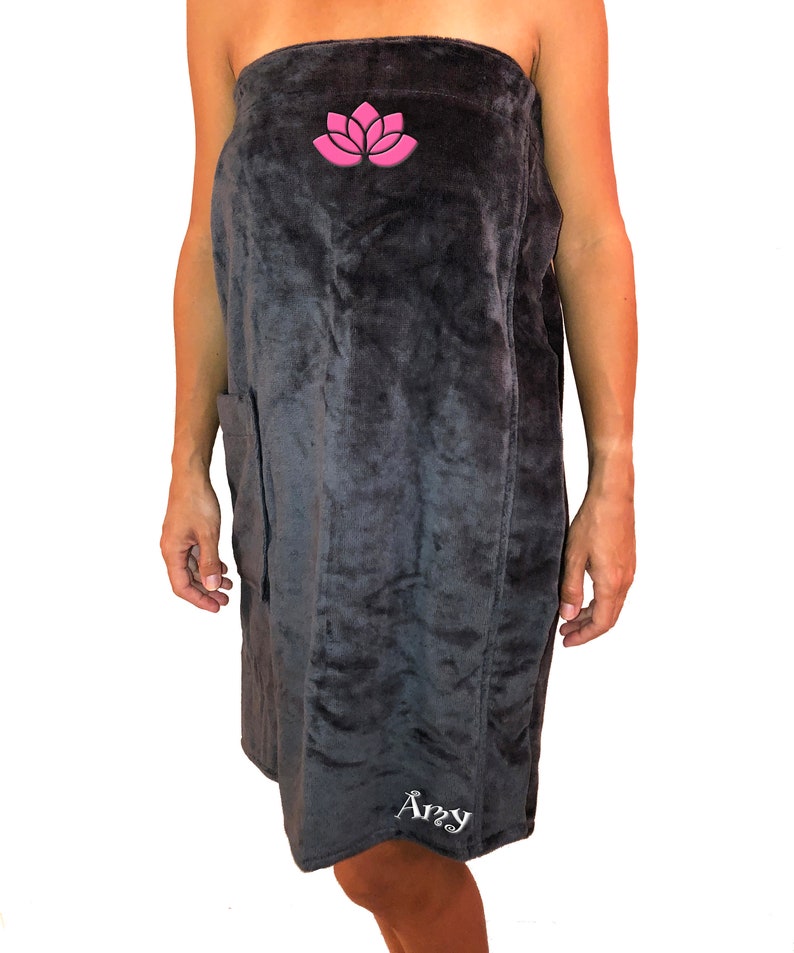 Charcoal Spa Wrap Custom Embroidered Bridesmaid Graduate Etsy