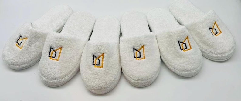 Custom Logo Turkish Terry Cotton Slippers, Branded Corporate Gifts, Promotional Spa Hotel Slippers, Bulk Company Giveaway image 8