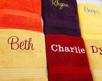 Personalized 100% Cotton Bath Towel, Monogrammed Customized Gift Towel, Guest Towel, Kids Towel, Teen and Adults