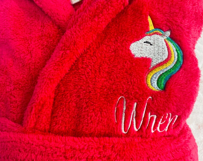 Featured listing image: Parador® Kids Fleece Robe, Plush, Personalized 300 GSM, Soft and Warm Hooded Bathrobe | Made in Turkey, Monogrammed, Gift for Girls