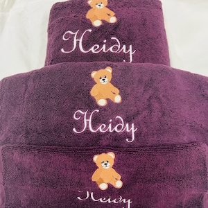 Personalized 3 piece Bath Towel Set, Embroidered Bath Towel, Hand Towel, Wash Cloth image 11