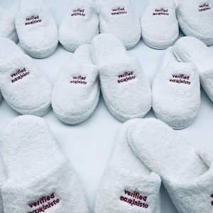 Custom Logo Turkish Terry Cotton Slippers, Branded Corporate Gifts, Promotional Spa Hotel Slippers, Bulk Company Giveaway image 6