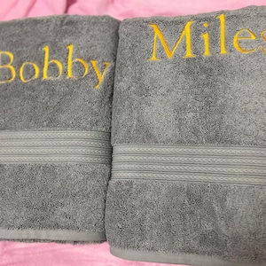 Personalized Bath Towel 28" x 54", Eco-Friendly Custom Monogrammed/Embroidered, 100% Cotton, Wedding, Birthday and Anniversary Gift image 17