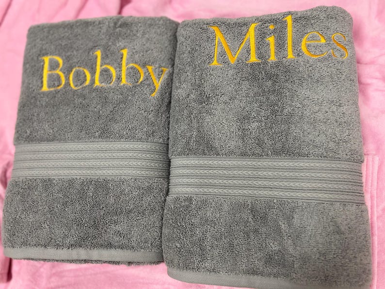 Personalized Bath Towel 28" x 54", Eco-Friendly Custom Monogrammed/Embroidered, 100% Cotton, Wedding, Birthday and Anniversary Gift image 17