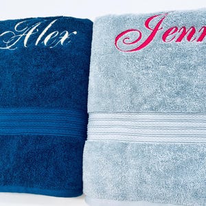 Personalized Bath Towel 28" x 54", Eco-Friendly Custom Monogrammed/Embroidered, 100% Cotton, Wedding, Birthday and Anniversary Gift image 15