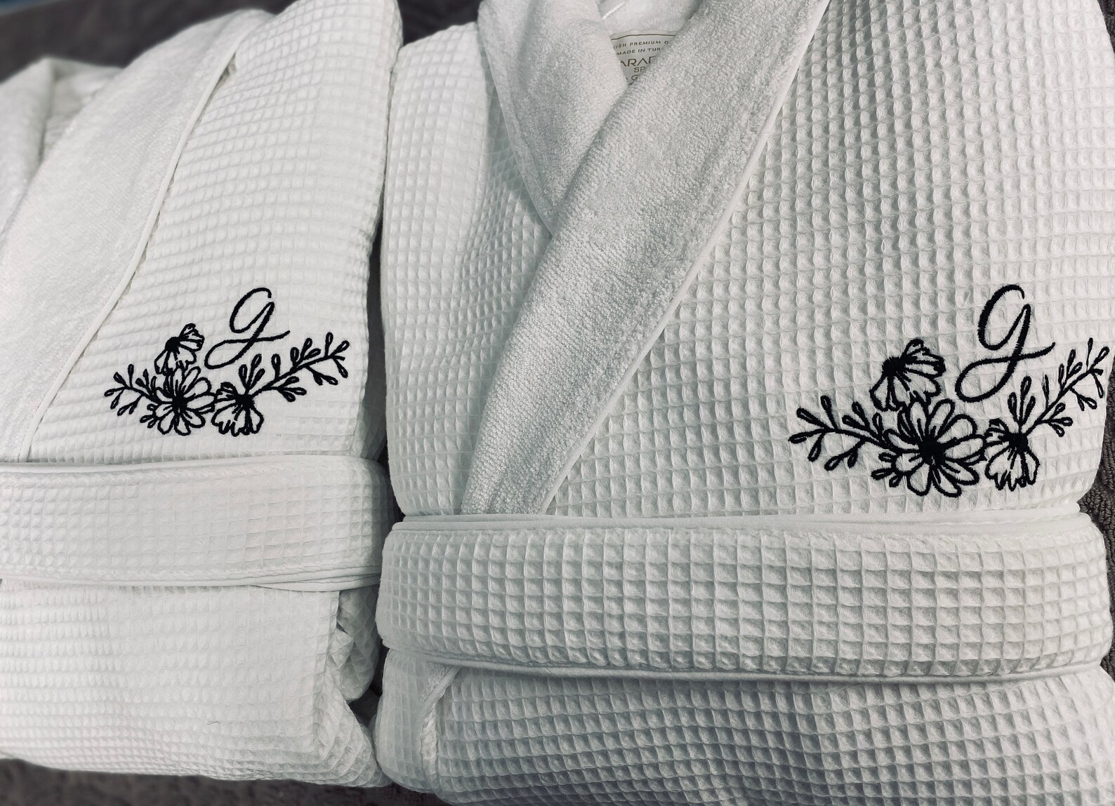 Personalized 100% Cotton Waffle/terry Spa Robe, Luxury Men's and Women ...