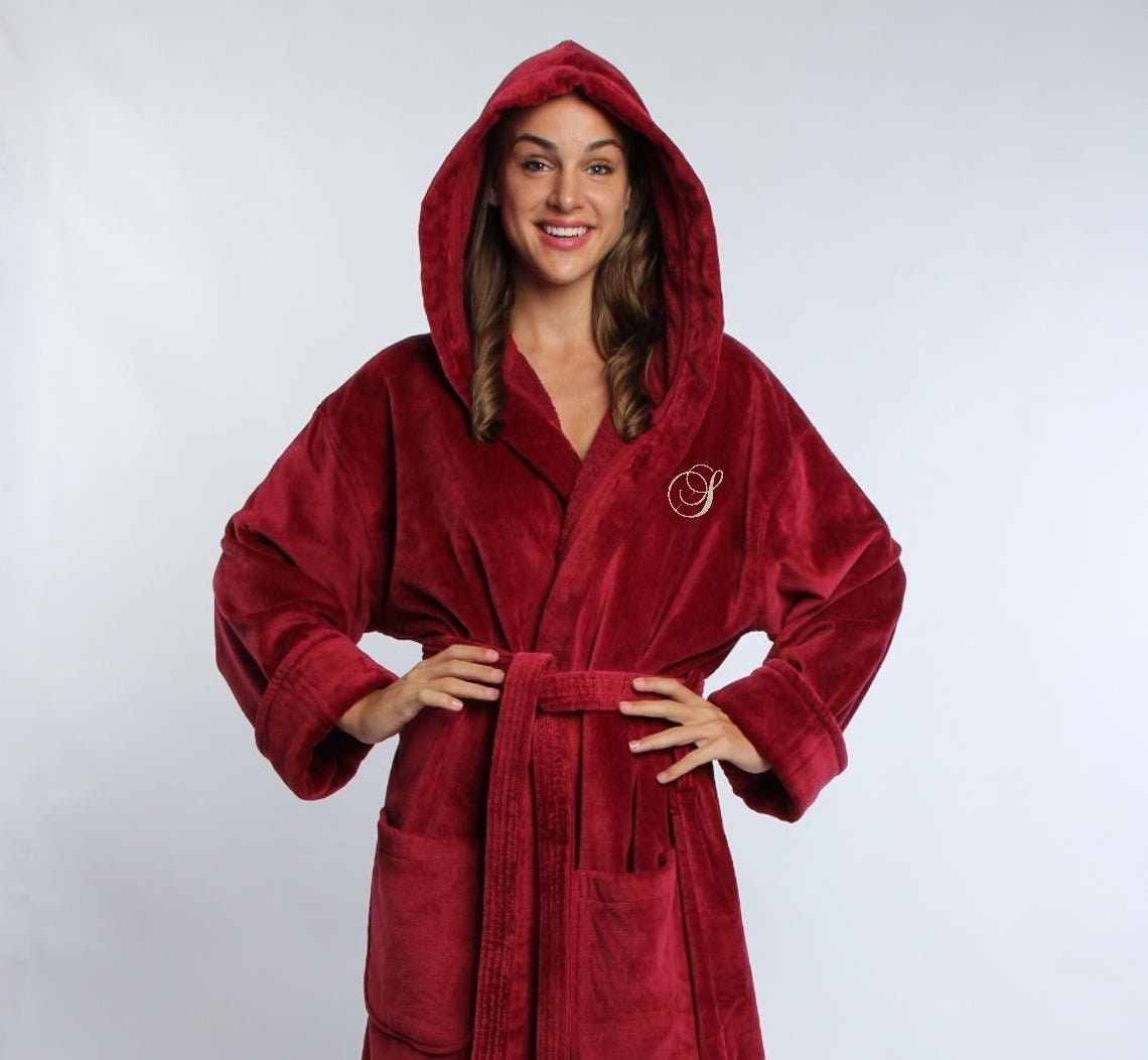 Turkish Hooded Unisex Terry Bath Robes - 100% Turkish cotton