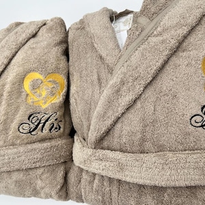 Personalized Hooded Turkish Terry Bath Robe, Monogrammed Robe with Hood, Embroidered, Custom Terry 100% Cotton Gift image 9