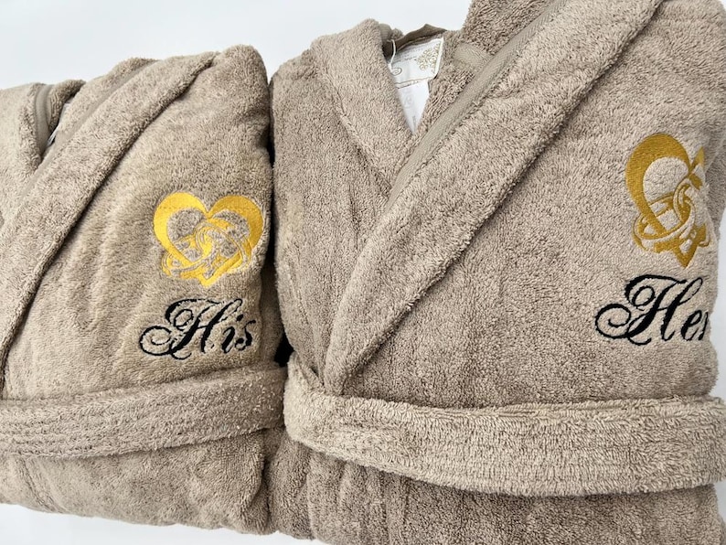 Personalized Hooded Turkish Terry Bath Robe, Monogrammed Robe with Hood, Embroidered, Custom Terry 100% Cotton Gift image 9