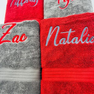 Personalized Bath Towel 28" x 54", Eco-Friendly Custom Monogrammed/Embroidered, 100% Cotton, Wedding, Birthday and Anniversary Gift image 7