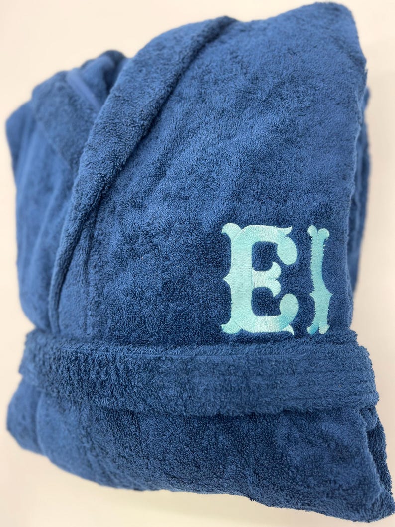 Personalized Hooded Turkish Terry Bath Robe, Monogrammed Robe with Hood, Embroidered, Custom Terry 100% Cotton Gift image 10