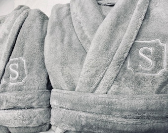 Turkish Plush Robe, Personalized Gifts, 100% Cotton - Cotton Gift for Couples, Soft Monogrammed Robe, Birthday Gift, For Her and For Him