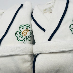 Personalized Turkish Plush Robe with Piping, Monogrammed 100% Cotton, Custom, Embroidered, Couples, Wedding Robe | Made in Turkey image 13
