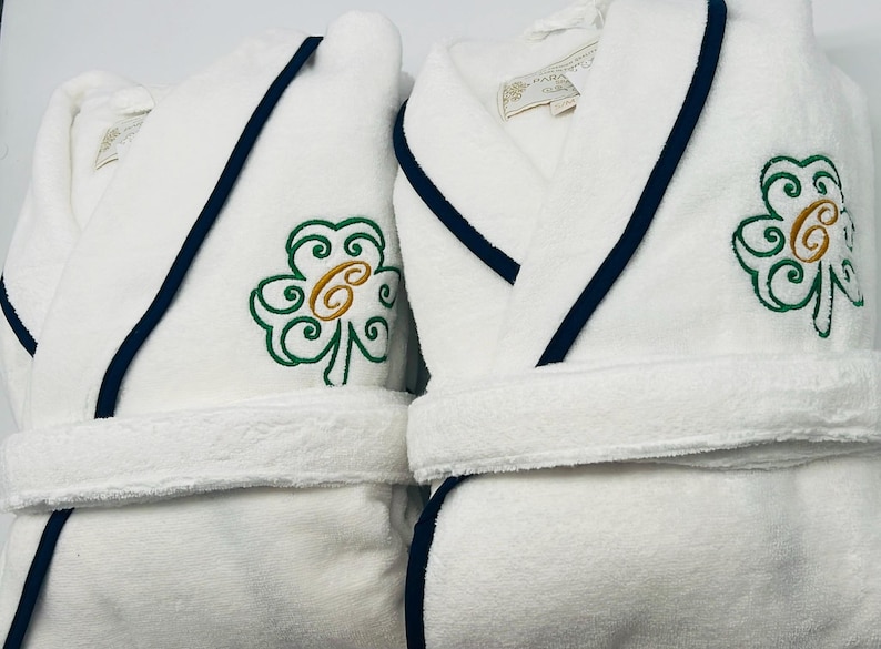 Personalized Turkish Plush Robe with Piping, Monogrammed 100% Cotton, Custom, Embroidered, Couples, Wedding Robe | Made in Turkey image 13