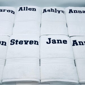 Personalized Bath Towel 28" x 54", Eco-Friendly Custom Monogrammed/Embroidered, 100% Cotton, Wedding, Birthday and Anniversary Gift image 13