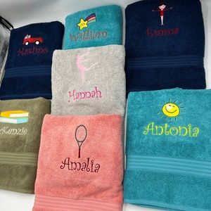 Personalized 100% Cotton Bath Towel, Monogrammed Customized Gift Towel, Guest Towel, Kids Towel, Teen and Adults image 2