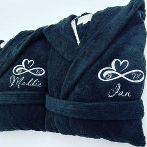 Personalized Hooded Turkish Terry Bath Robe, Monogrammed Robe with Hood, Embroidered, Custom Terry 100% Cotton Gift image 8