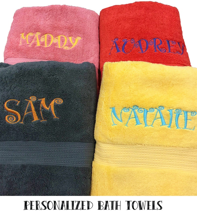 Personalized 100% Cotton Bath Towel, Monogrammed Customized Gift Towel, Guest Towel, Kids Towel, Teen and Adults Bild 4