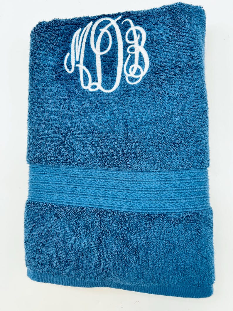 Personalized Bath Towel 28" x 54", Eco-Friendly Custom Monogrammed/Embroidered, 100% Cotton, Wedding, Birthday and Anniversary Gift image 11