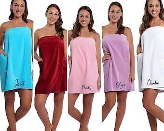 Turkish Personalized Luxury Spa Wrap, Bridesmaid Gift Terry/Velour, Parador® 100% Cotton | Monogrammed Sauna Kilt