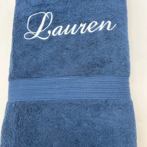 Personalized Bath Towel 28" x 54", Eco-Friendly Custom Monogrammed/Embroidered, 100% Cotton, Wedding, Birthday and Anniversary Gift image 16