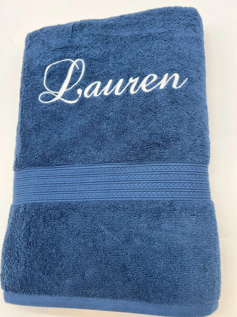 Personalized Bath Towel 28" x 54", Eco-Friendly Custom Monogrammed/Embroidered, 100% Cotton, Wedding, Birthday and Anniversary Gift image 16