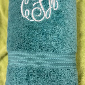 Personalized Bath Towel 28" x 54", Eco-Friendly Custom Monogrammed/Embroidered, 100% Cotton, Wedding, Birthday and Anniversary Gift image 10