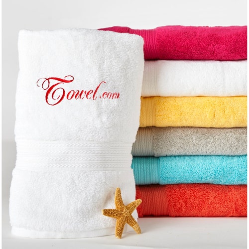 New EMBROIDERED PERSONALISED NAME BATH TOWEL Gift Set ANY INITIAL Combet Cotton 