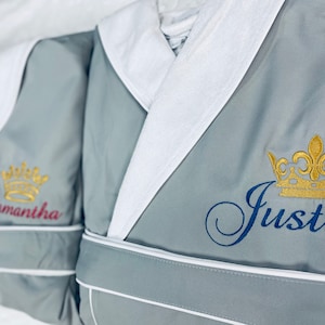 Personalized Luxury SPA Robe for Wedding, Anniversary, Graduation, Monogrammed, Custom, Embroidered Robe for Couples