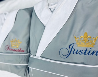 Personalized Luxury SPA Robe for Wedding, Anniversary, Graduation, Monogrammed, Custom, Embroidered Robe for Couples