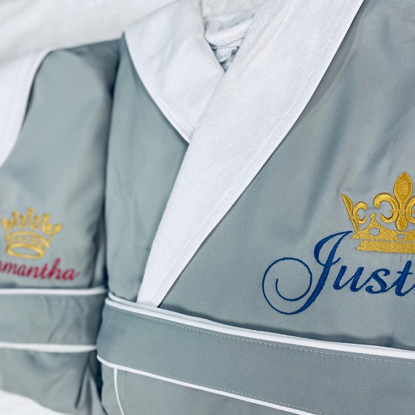 Personalized Luxury SPA Robe for Wedding, Anniversary, Graduation, Monogrammed, Custom, Embroidered Robe for Couples