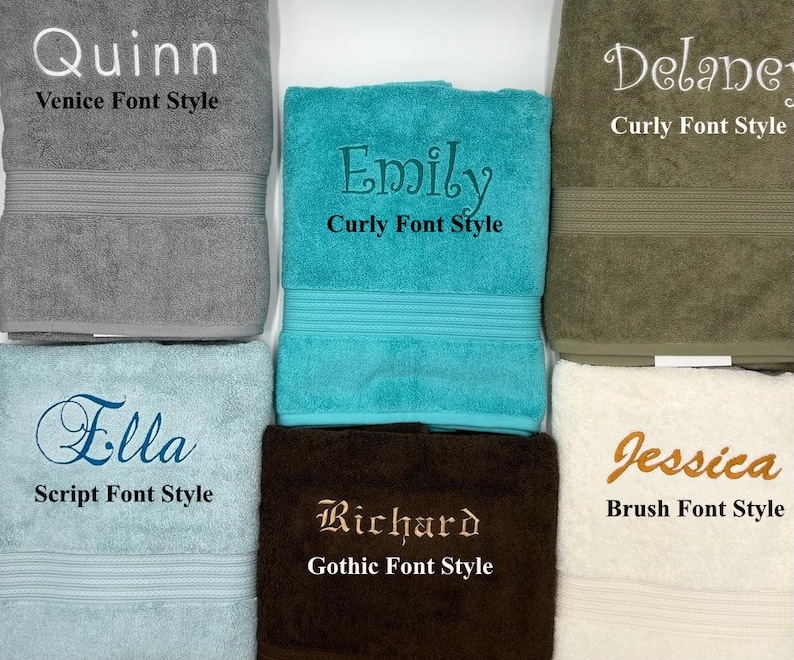 Personalized 100% Cotton Bath Towel, Monogrammed Customized Gift Towel, Guest Towel, Kids Towel, Teen and Adults image 3