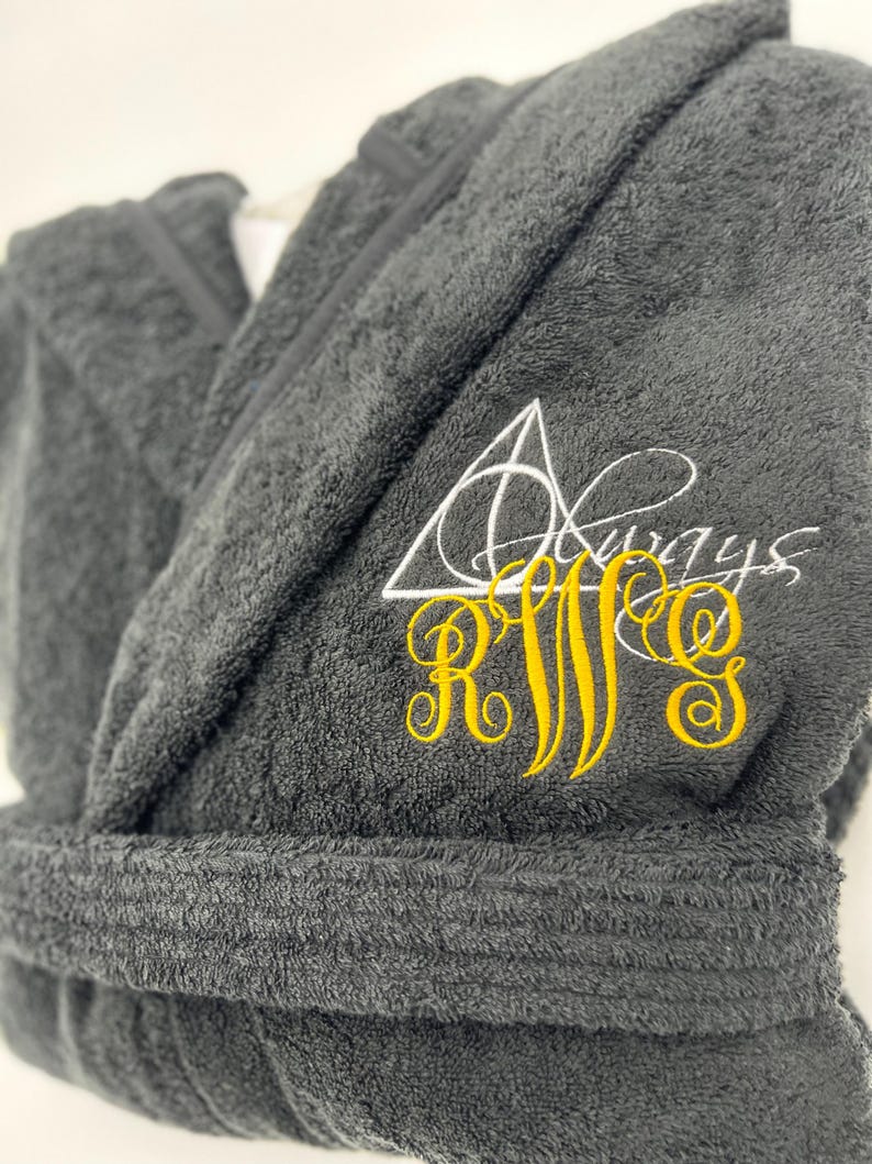 Personalized Hooded Turkish Terry Bath Robe, Monogrammed Robe with Hood, Embroidered, Custom Terry 100% Cotton Gift image 13