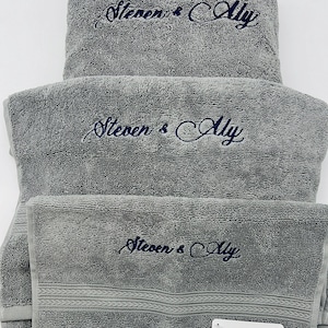 Personalized 3 piece Bath Towel Set, Embroidered Bath Towel, Hand Towel, Wash Cloth image 8