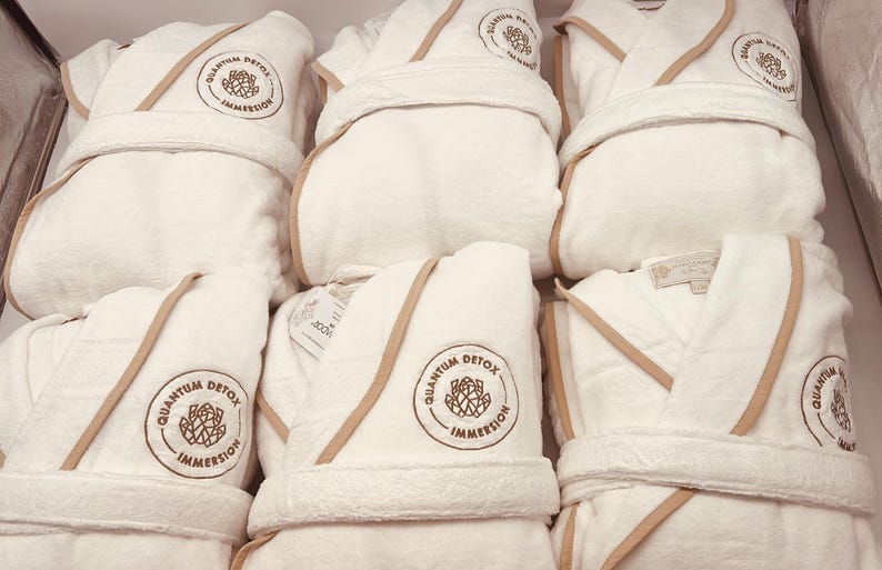 Personalized Turkish Plush Robe with Piping, Monogrammed 100% Cotton, Custom, Embroidered, Couples, Wedding Robe | Made in Turkey image 12