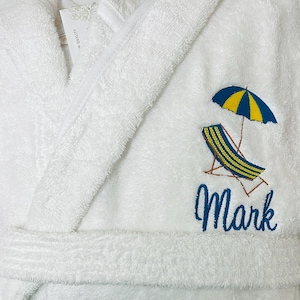 Personalized Hooded Turkish Terry Bath Robe, Monogrammed Robe with Hood, Embroidered, Custom Terry 100% Cotton Gift image 16