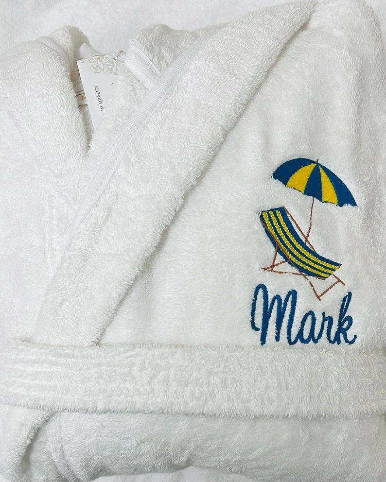 Personalized Hooded Turkish Terry Bath Robe, Monogrammed Robe with Hood, Embroidered, Custom Terry 100% Cotton Gift image 16