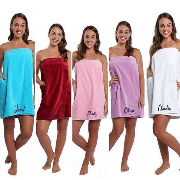 Turkish Personalized Luxury Spa Wrap, Bridesmaid Gift Terry/Velour, Parador® 100% Cotton | Monogrammed Sauna Kilt