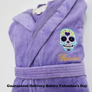 Bata con capucha de felpa personalizada, monogramada, personalizada, 100 % algodón, lujosa, hecha en Turquía, OSFM/mediana, ¡SOLO AQUA! imagen 9