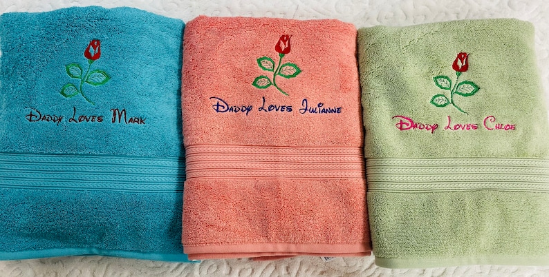 towels with rose designs, Embroider towels