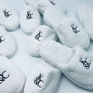 Custom Logo Turkish Terry Cotton Slippers, Branded Corporate Gifts, Promotional Spa Hotel Slippers, Bulk Company Giveaway image 7